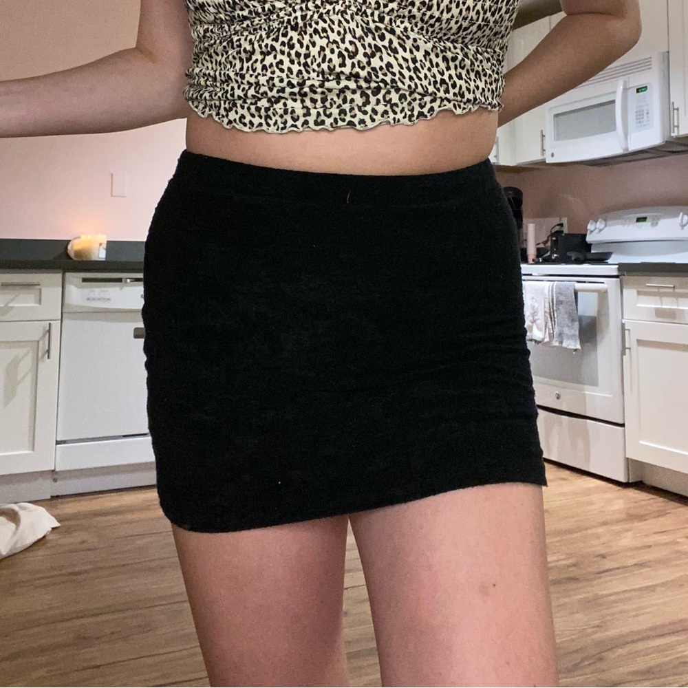Black Forever21 terrycloth miniskirt with built in shorts